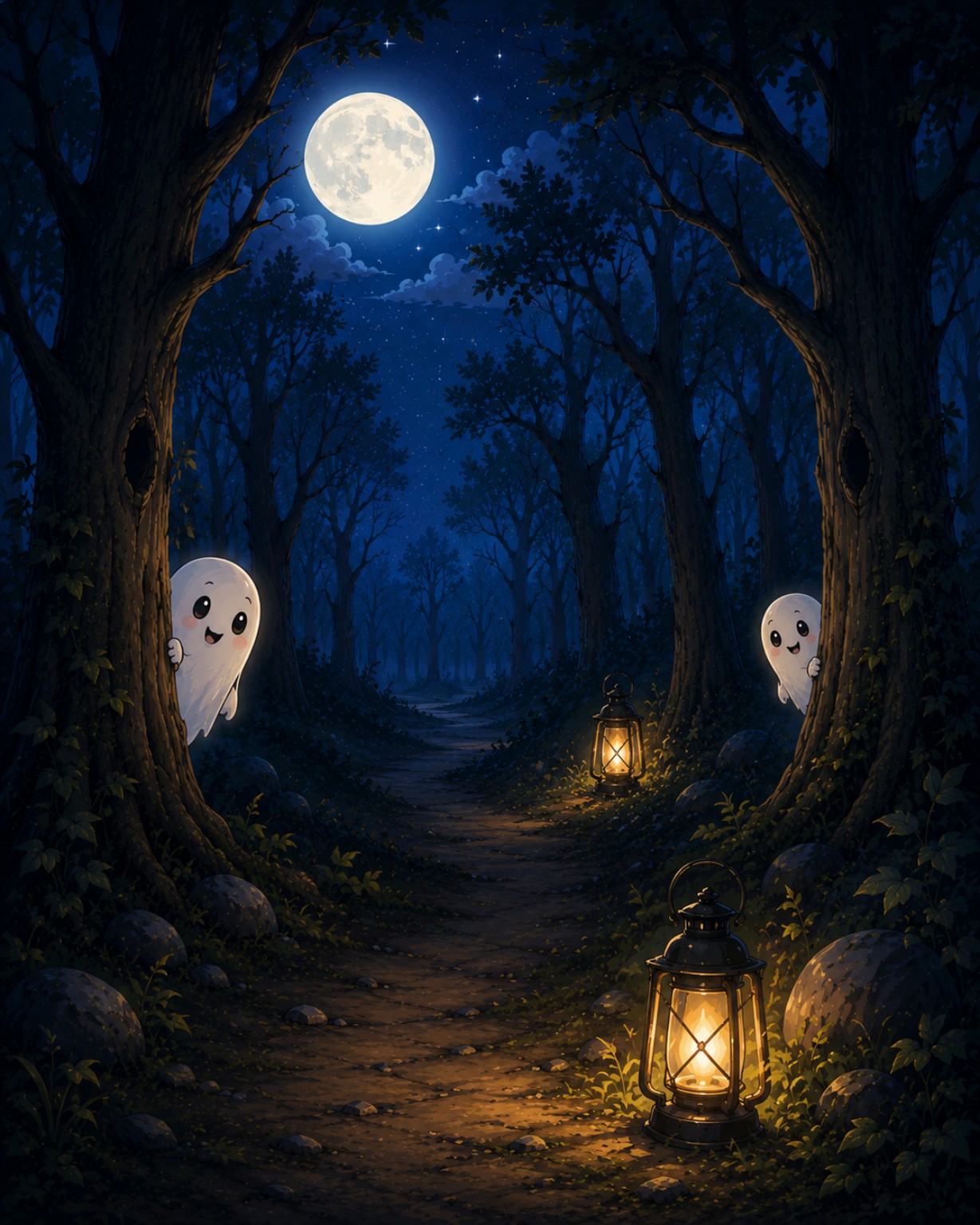 Haunted Trail Hunt original kid-friendly artwork